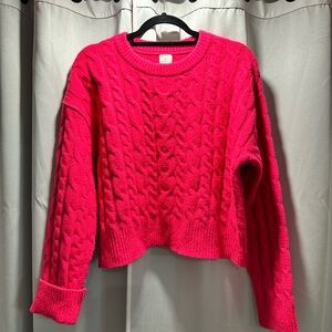 Women's Pink Cable Knit Sweater